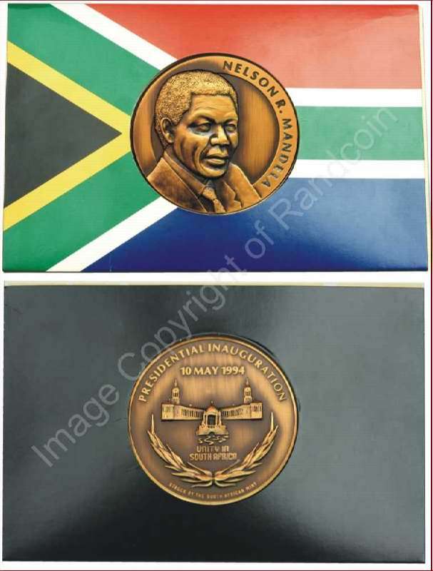 *#* Mandela Inauguration FNB Bronze 195 gr Medallion in Box with Certificate of Authenticity *#*