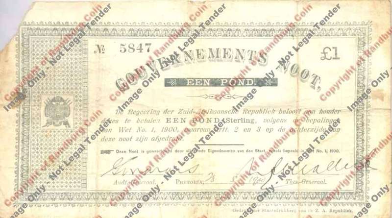 *#* Gouvernements Noot Pretoria Een Pond 28.5.1900 *#*