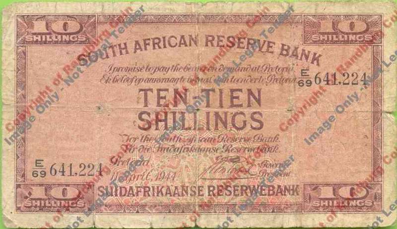 *#* J Postmus 1st issue Ten Shillings G Eng/Afr *#*