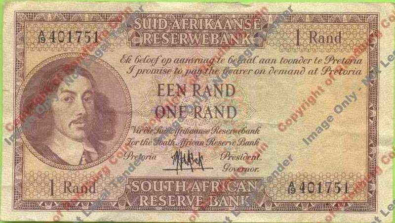 *#* MH DE KOCK - 4th Issue - One Rand Afr/Eng - VF *#*