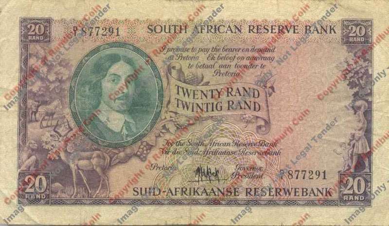 MH de Kock 4th Issue Twenty Rand English/Afrikaans F+