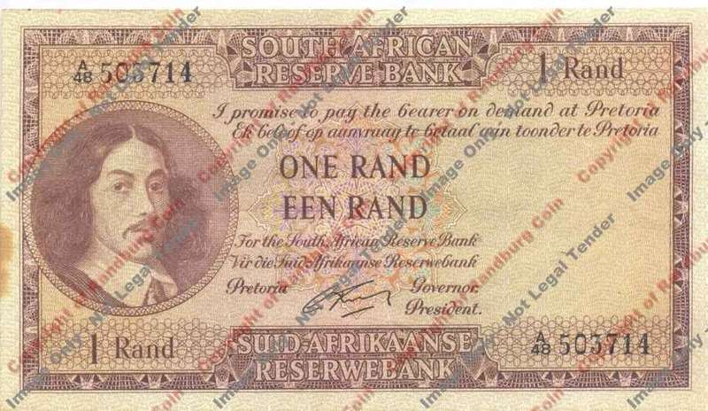 *#* G RISSIK - 1st Issue - 1 Rand Eng/Afr - VF+ - Stain left border *#*