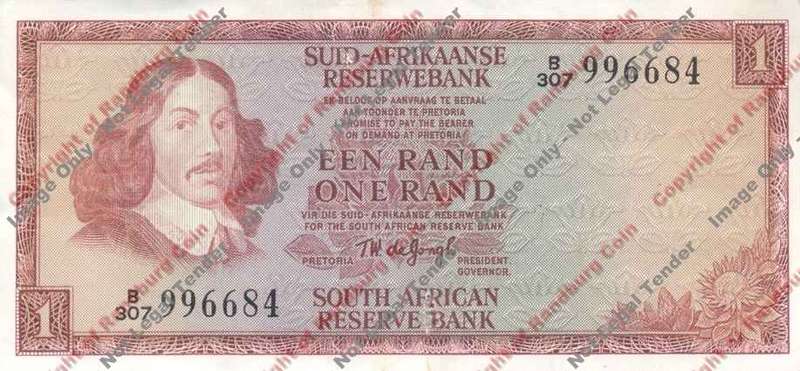 *#* TW de JONGH - 2nd Issue - 1 Rand - Afr/Eng - EF - pin hole *#*