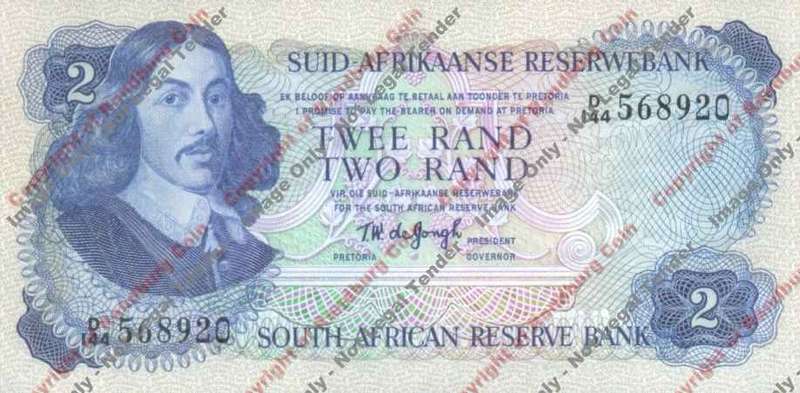 *#* TW de JONGH - 3rd Issue - 2 Rand - UNC *#*