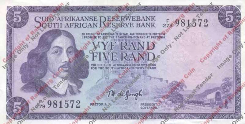 *#* TW de JONGH - 3rd Issue - 5 Rand - Afreng - EF+ *#*