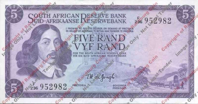 *#* TW de JONGH - 3rd Issue - 5 Rand - Eng/Afr - AU *#*