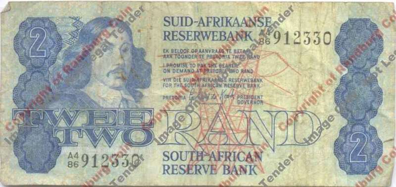 *#* GPC De Kock 2nd Issue - Two Rand Afr/Eng Note - F - Dirty *#*