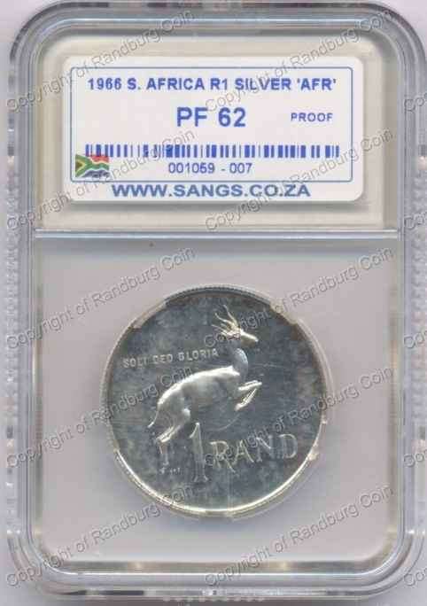 *#* 1966 SILVER R1 Afrikaans SANGS SLABBED PF62 *#*