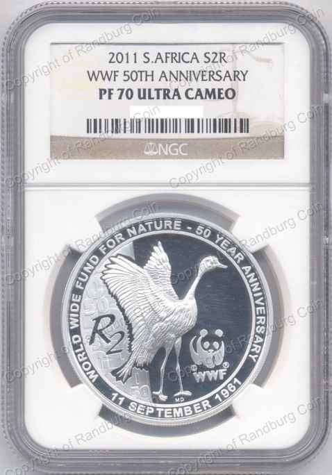 @@ TOP GRADE *#* 2011 WWF 50th Anniversary R2 SILVER NGC SLAB PF 70 ULTRA CAMEO-best grade possible*