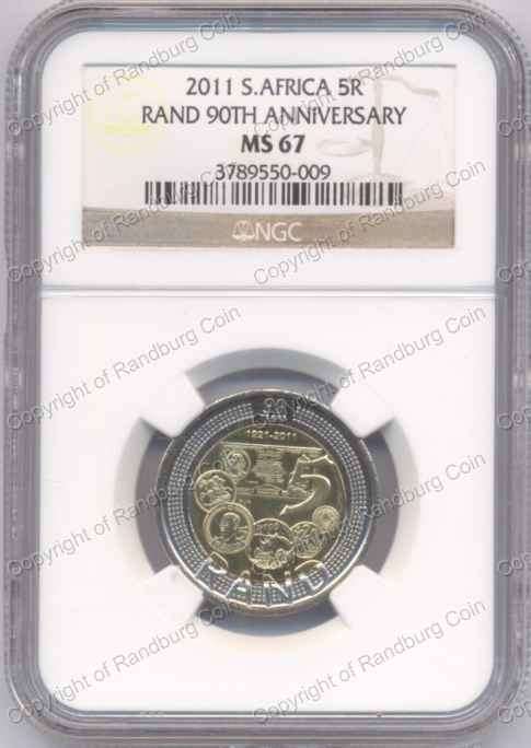 *#* 2011 Bi-metal R5 - SARB 90th Anniversary - NGC Graded MS 67 *#*