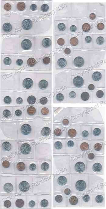 *#*6 x SA Uncirculated Mint Packs Dated 1967A&E,68E, 71, 72 and 1975-missing coins per description