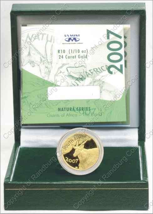 *#* 2007 SA Gold Natura Eland Tenth Ounce - Mintage 445 *#*