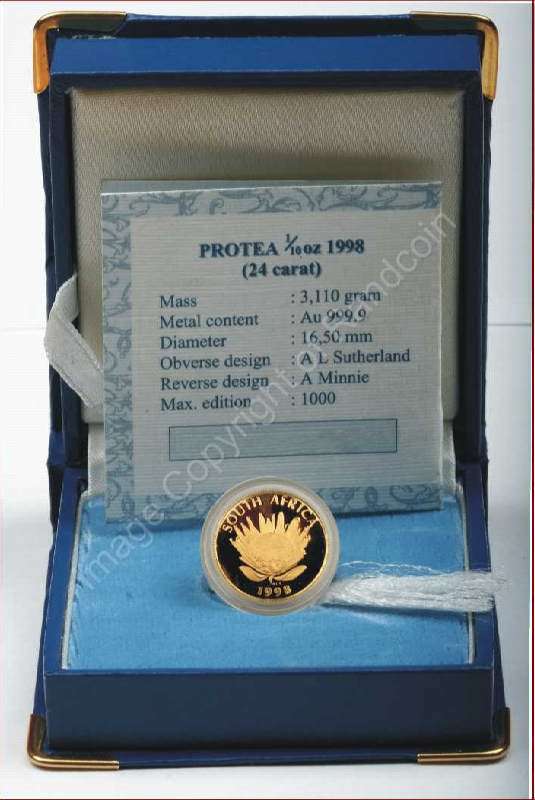 *#* 1998 One Tenth oz Gold Protea Year of the Child 568 *#*