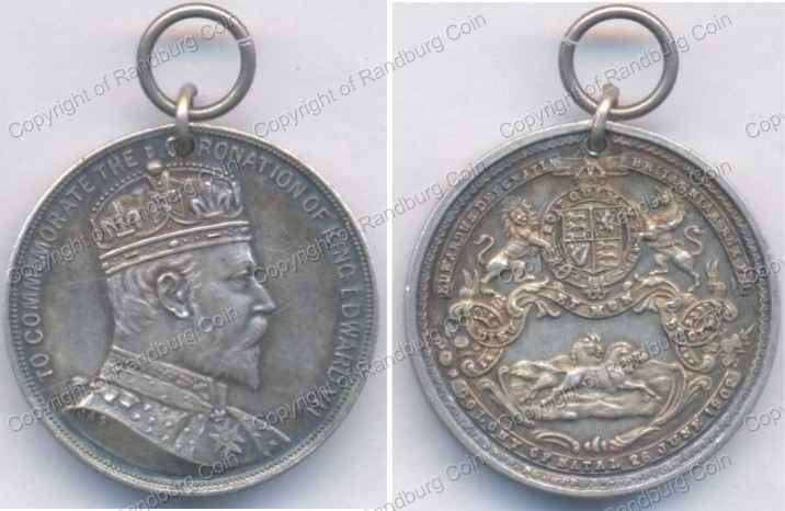*#* 1902 - Coronation of King Edward 7th - Colony of Natal - Silver Medallion  *#*