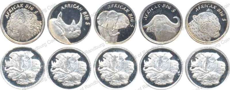 *#* Big 5 Silver 1/10oz Medallion Set - in original Box with GRC Certificate *#*