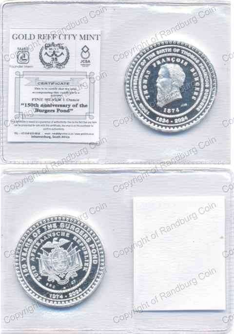 2024 GRC 150th Anniversary of the Burgers Pond CT Mintmark Silver Medallion