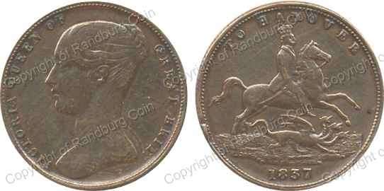 *#* Great Britain 1837 Queen Victoria -To Hanover token *#*