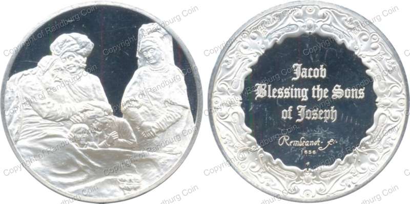 *#* Rembrand Art Silver 2oz Medallion - Jacob  Blessing the Sons of Joseph *#*