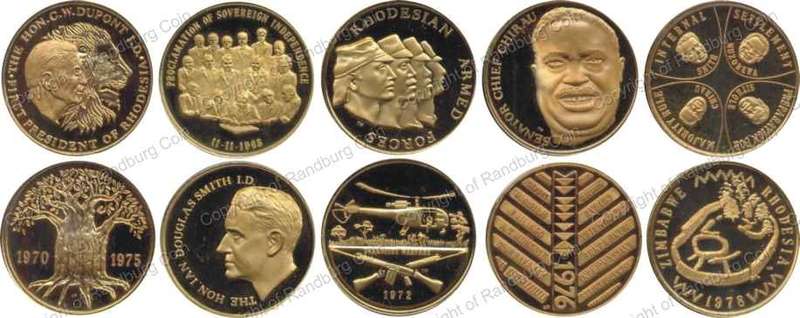 *#* Rhodesia History Bronze Medallion Set Vol 1 thru 5 in box *#*
