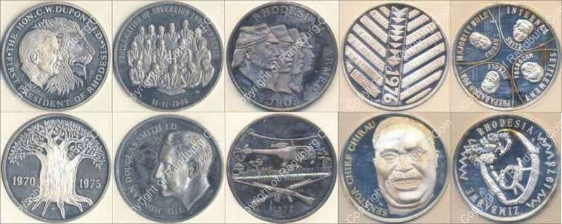 *#* Rhodesia History Silver Medallions Set Vol 1-5 *#*