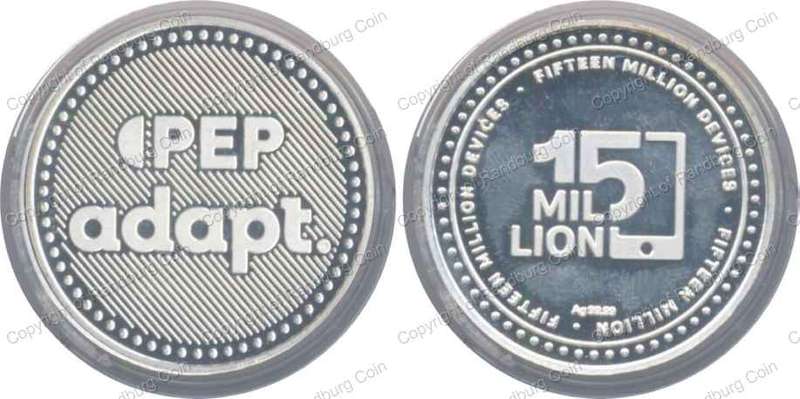*#* Silver 1oz  PEP adapt (15 million devices) Medallion - capsule edge broken *#*