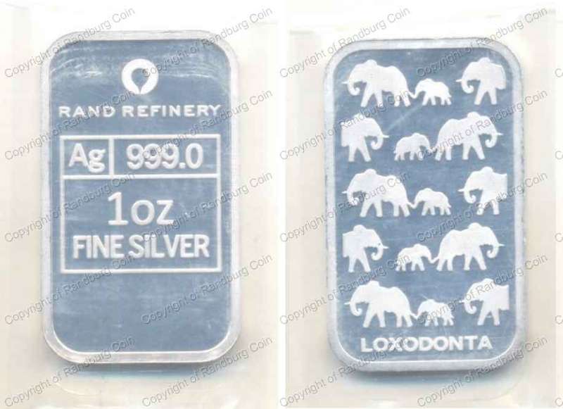 *#* Rand Refinery Silver 1 oz Bar - Elephants (Loxodonta) *#*