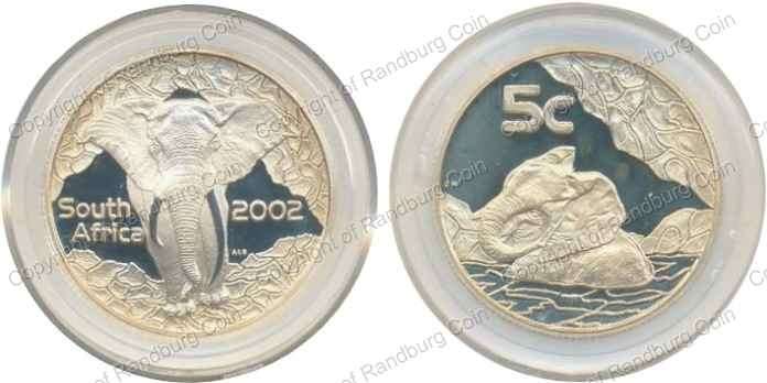 *#* 2002 Silver Wildlife Elephant 5 cent 1/4oz Mintage 889 - in box NO Certificate*#*