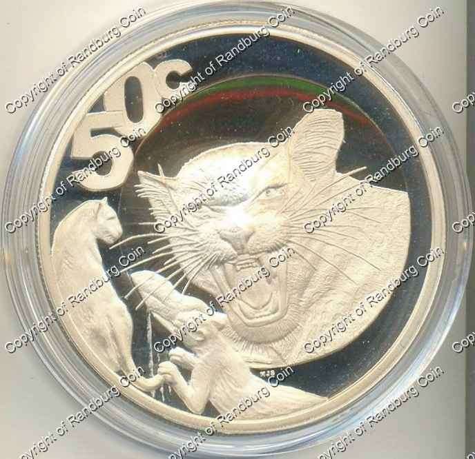 *#*2004 Silver Wildlife African Leopard Proof 50 cent 2oz Mintage 371 - coin ONLY *#*