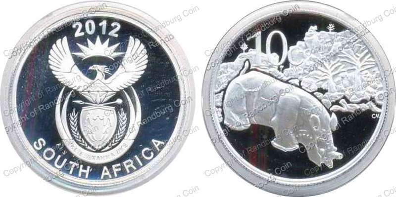 *#* 2012 Silver 1/2oz Mapungubwe Transfrontier Park Proof 10 cent-Mintage 448, coin only in capsule