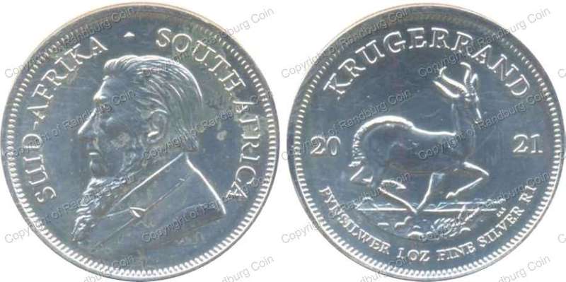 *#* 2021 Silver Bullion 1 oz Krugerrand - Handled/scratches *#*