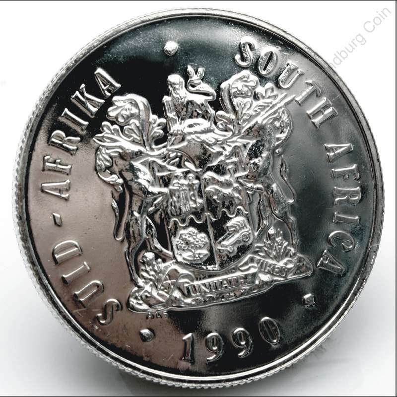 *#* SA 1990 Silver R1 Protea Uncirculated Coat of Arms Mintage 4 460*#*