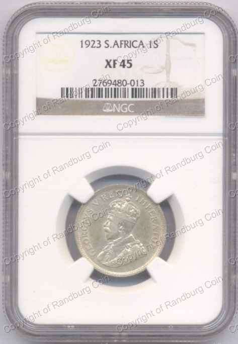 *#* 1923 SILVER SHILLING NGC SLABBED XF 45 *#*
