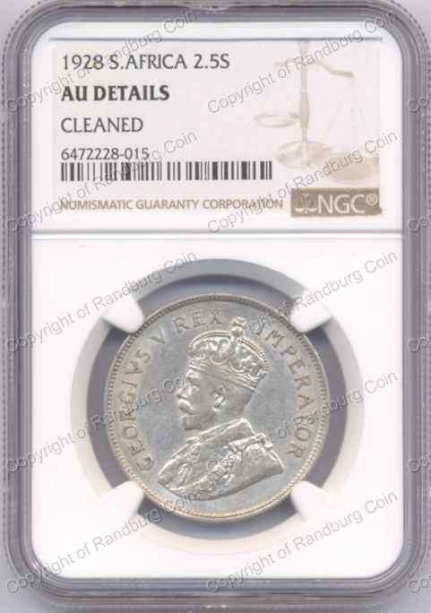 1928 NGC Half Crown Slabbed AU Details