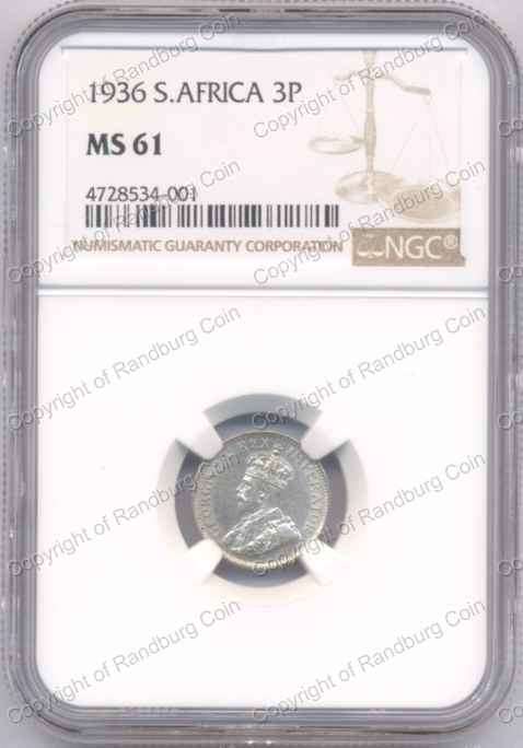*#* 1936 NGC SLABBED SA TICKEY MS61 *#*