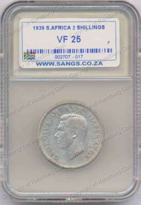 *#* 1939 - 2 SHILLING SANGS SLABBED VF 25 *#*