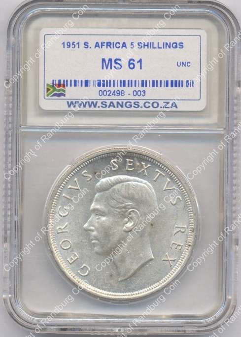 *#* 1951 SILVER CROWN SANGS GRADED MS 61 *#*