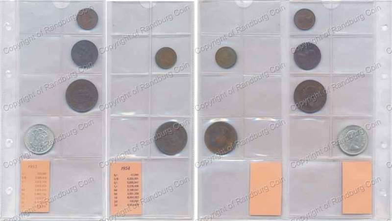 *#* 1953   and 54 SA Union Coins - as per images *#*