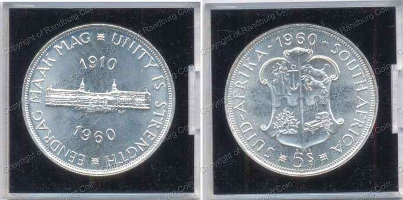 *#* 1960 South African Silver Crown in perspex holder *#*