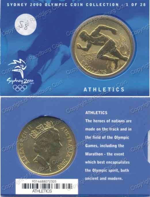 *#* Australia 2000 Olympics Uncirculated 5 Dollars - Athletics *#*
