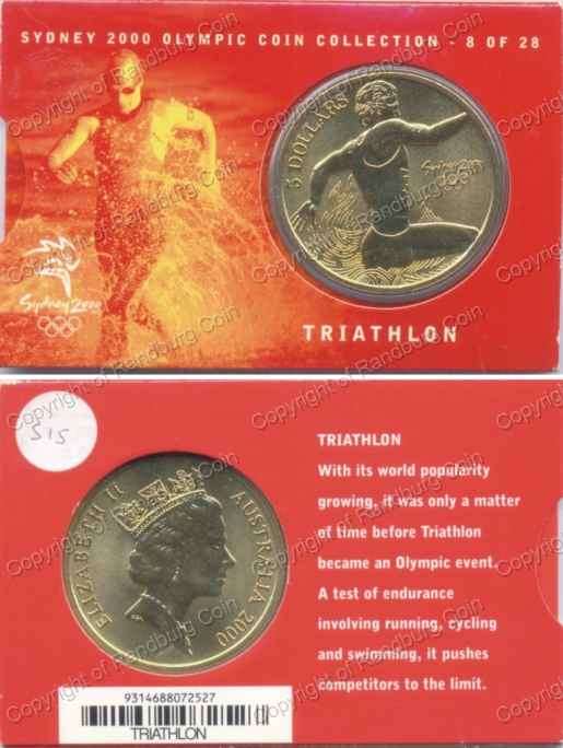 *#* Australia 2000 Olympics Uncirculated 5 Dollars - Triathlon (1 AUD$  +/-R11-62) *#*