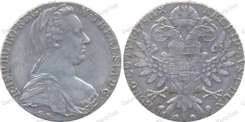 *#* Austria 1780 Silver (.833 - 28.06 gr) Maria Theresa Thaler - Restrike *#*