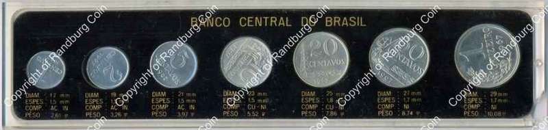 *#* Brazil 1967 Coin set in perspex - one corner of perspex is damaged*#*