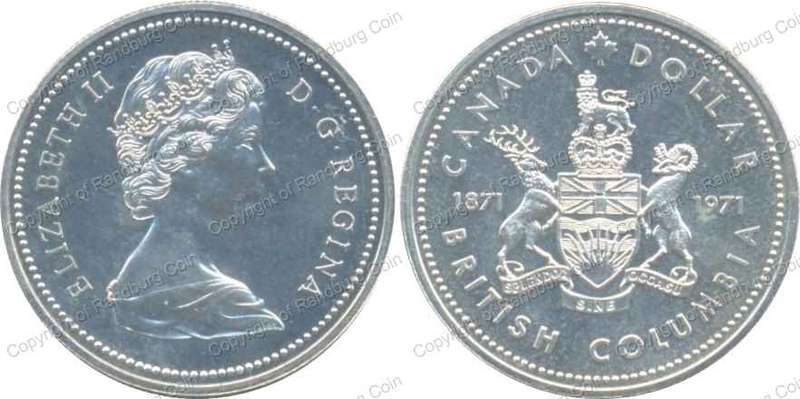 *#* Canada 1971 - Silver 1 Dollar - British Columbia Centenary *#*