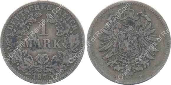 *#* Germany 1875 D - Empire - Silver 1 Mark *#*