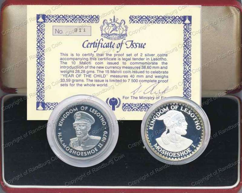 1979 Lesotho Proof Sterling Silver (61.68g) Twin Coins Set