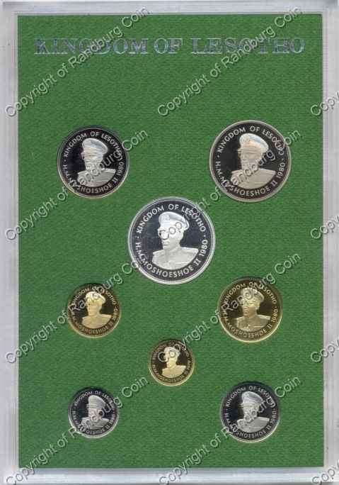 *#* Lesotho 1980 Proof Set with Stg silver (25.08gr) coin *#*