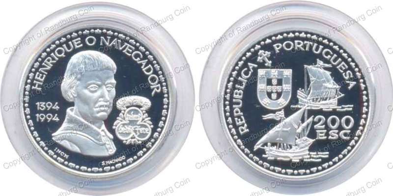 Portugal 1994 Silver (.925 - 26.5g) 200 Escudos Coin