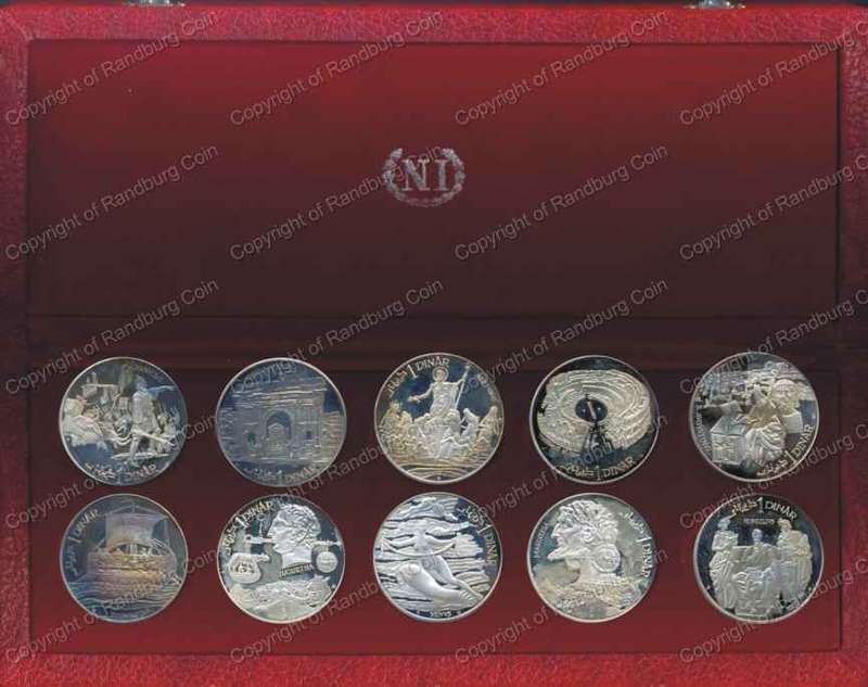 *#* Tunisia 1969 - Silver Proof 1 Dinars (NI) Set of coins *#*