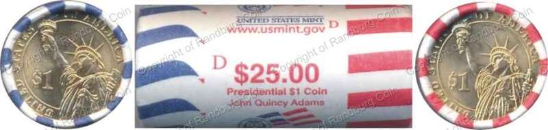 *#* 2008D USA - John Quincy Adams Roll of 25 x 1 Dollar Coins (1 USD$  +/-R18-11) *#*