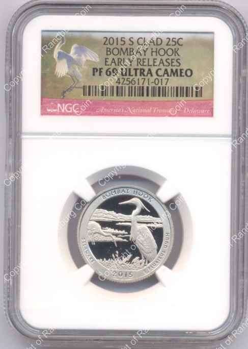 *#* USA 2015-s Proof Quarter Dollar - Bombay Hook - PF 69 Ultra Cameo-Early Release *#*